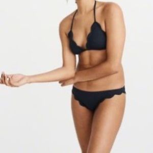 Abercrombie and Fitch black scalloped bikini set